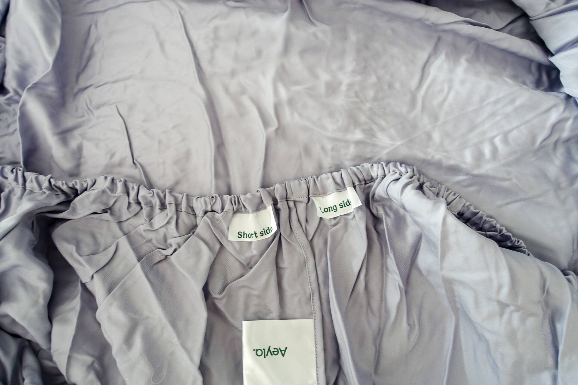 aeyla eucalyptus silk bedding set short side and long side